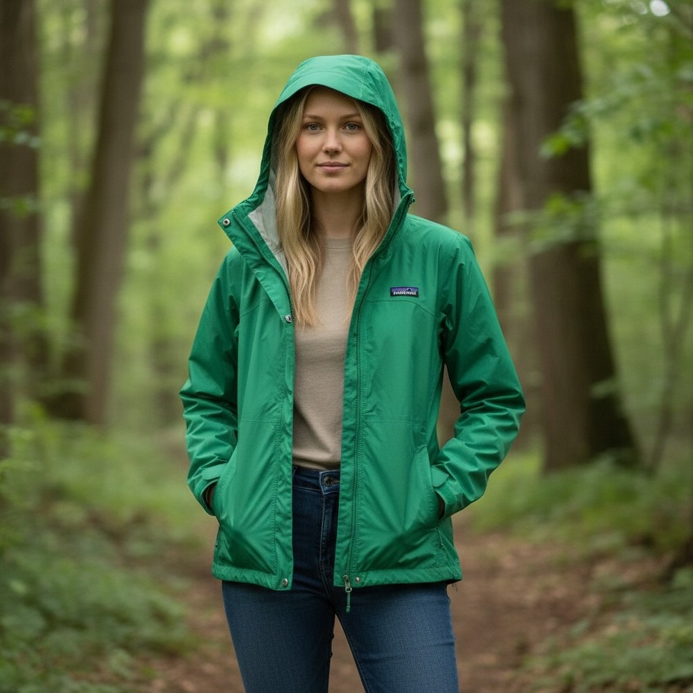 Chamarra Impermeable Patagonia Torrentshell Verde Para Mujer Talla XS